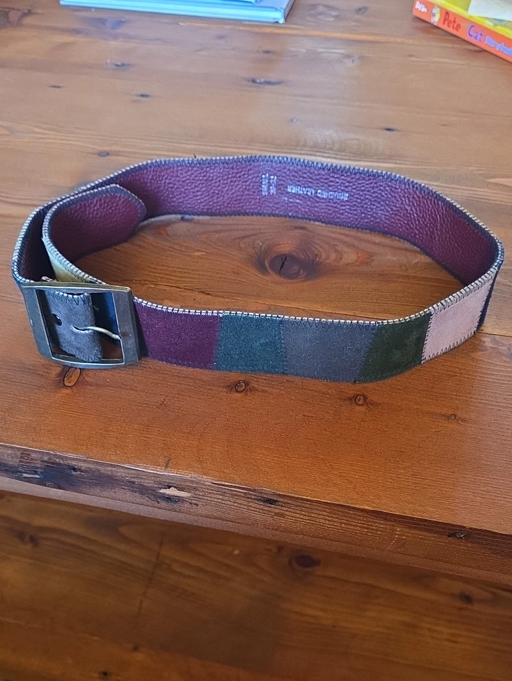 Vintage Patchwork Leather Suede Belt